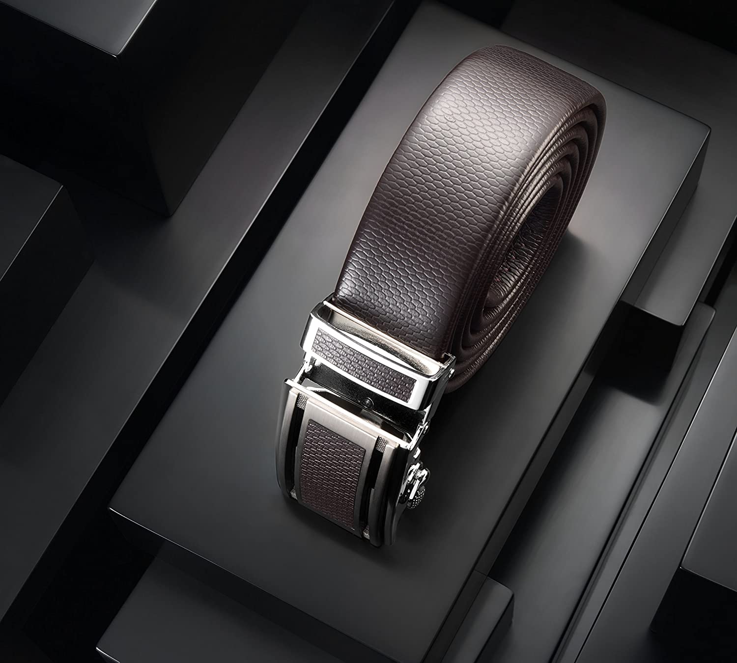 Mio Marino Classic Ratchet Belt - Premium Leather - 1.38 Wide - Adjustable Buckle - Image 5
